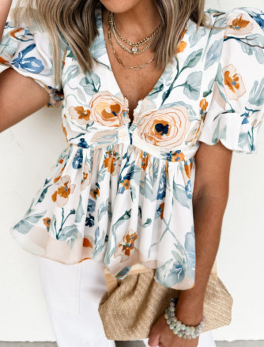 LAST LIGHT FLORAL BLOUSE
