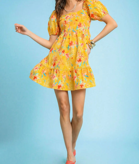 ASHER FLORAL BABYDOLL DRESS