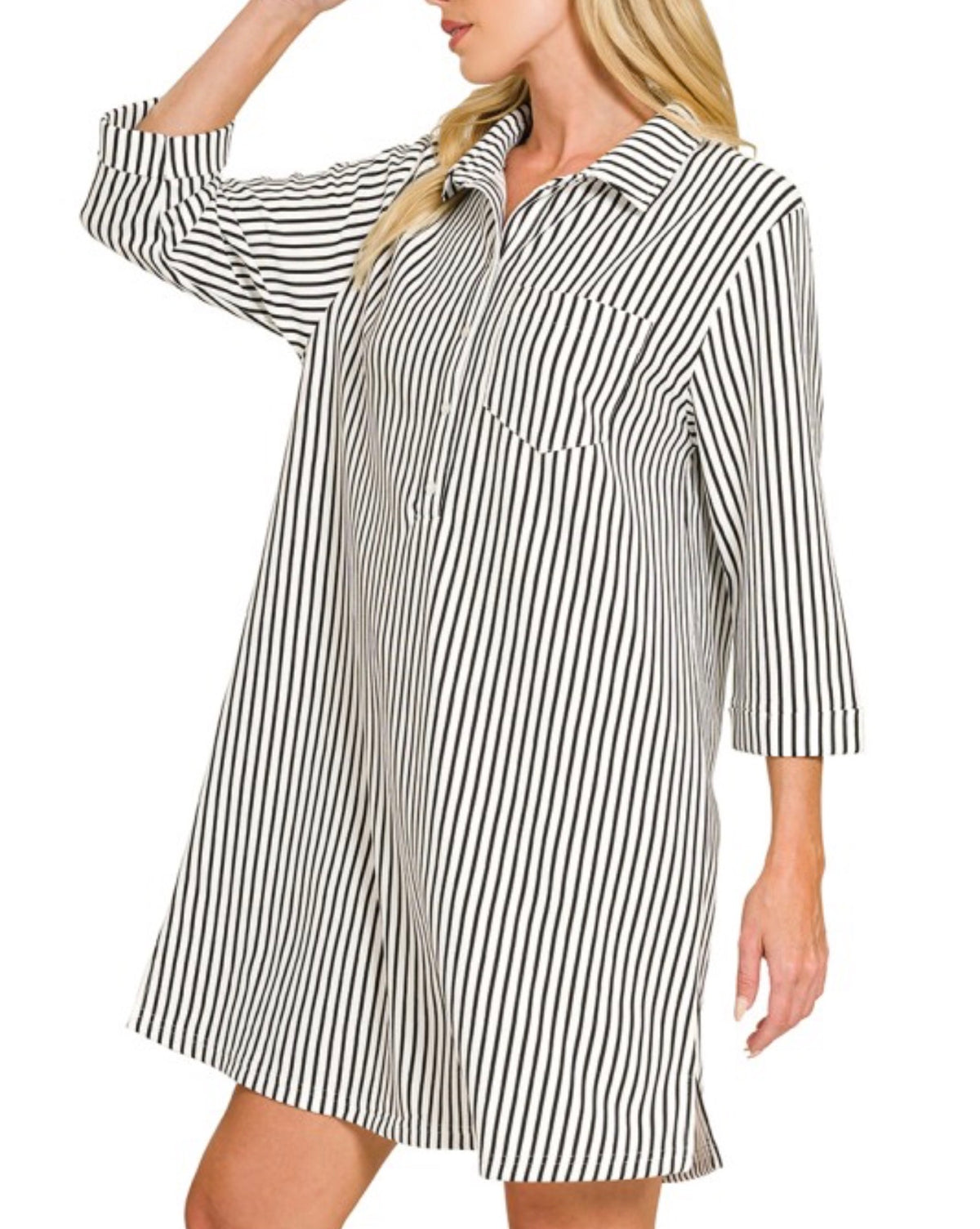 STRIPED FOR PERFECTION MINI DRESS