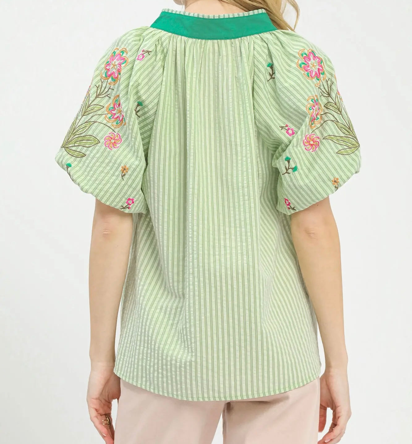 HELLO SPRING STRIPED TOP