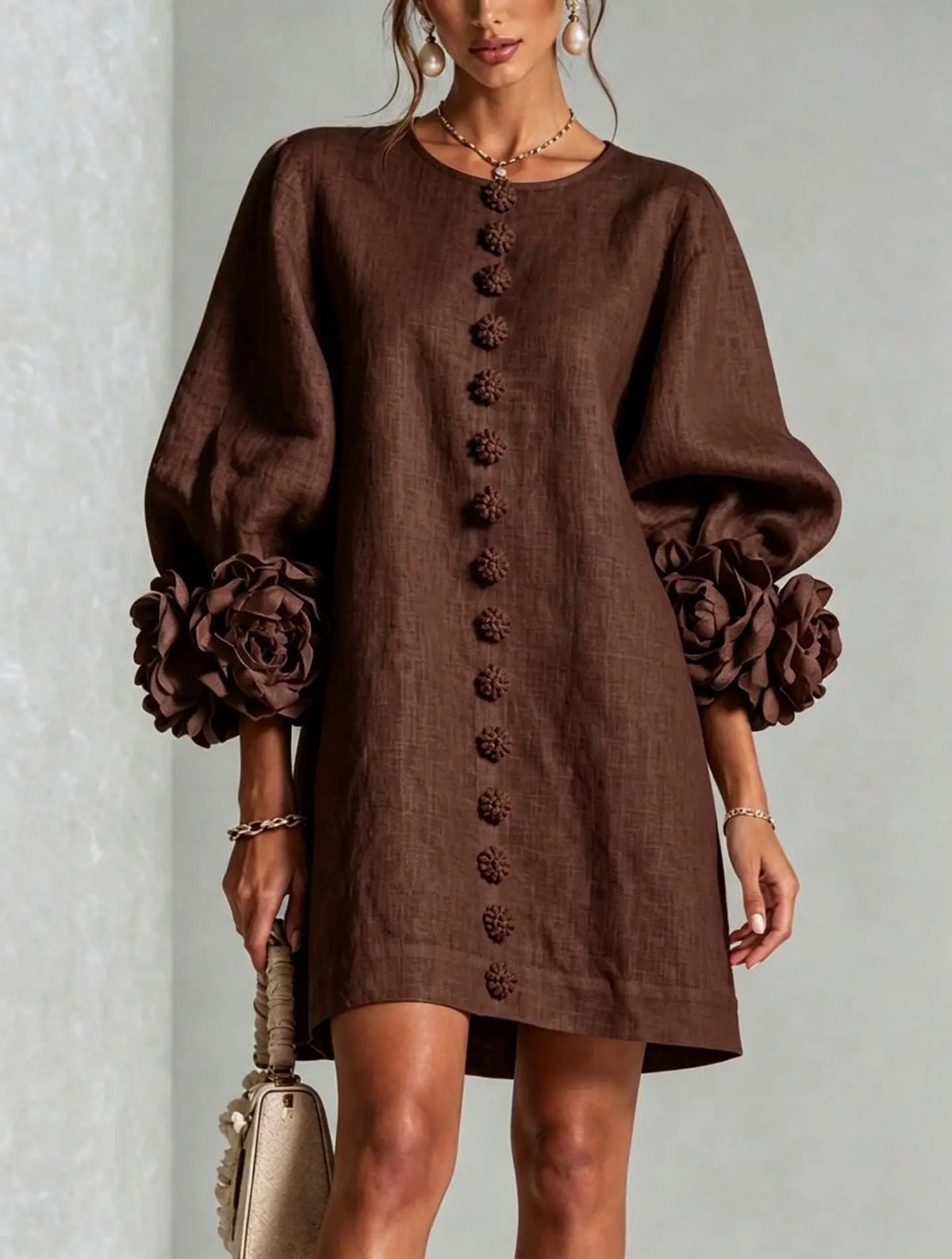 ATILY BROWN MINI DRESS
