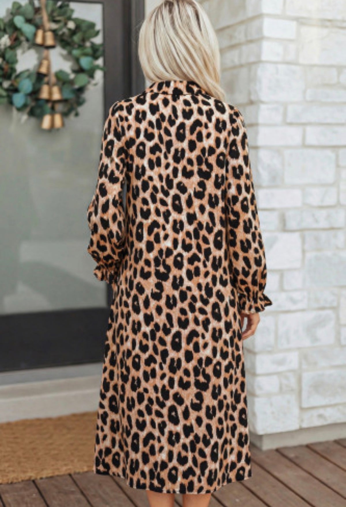 LOTTIE LEOPARD PRINT MIDI DRESS