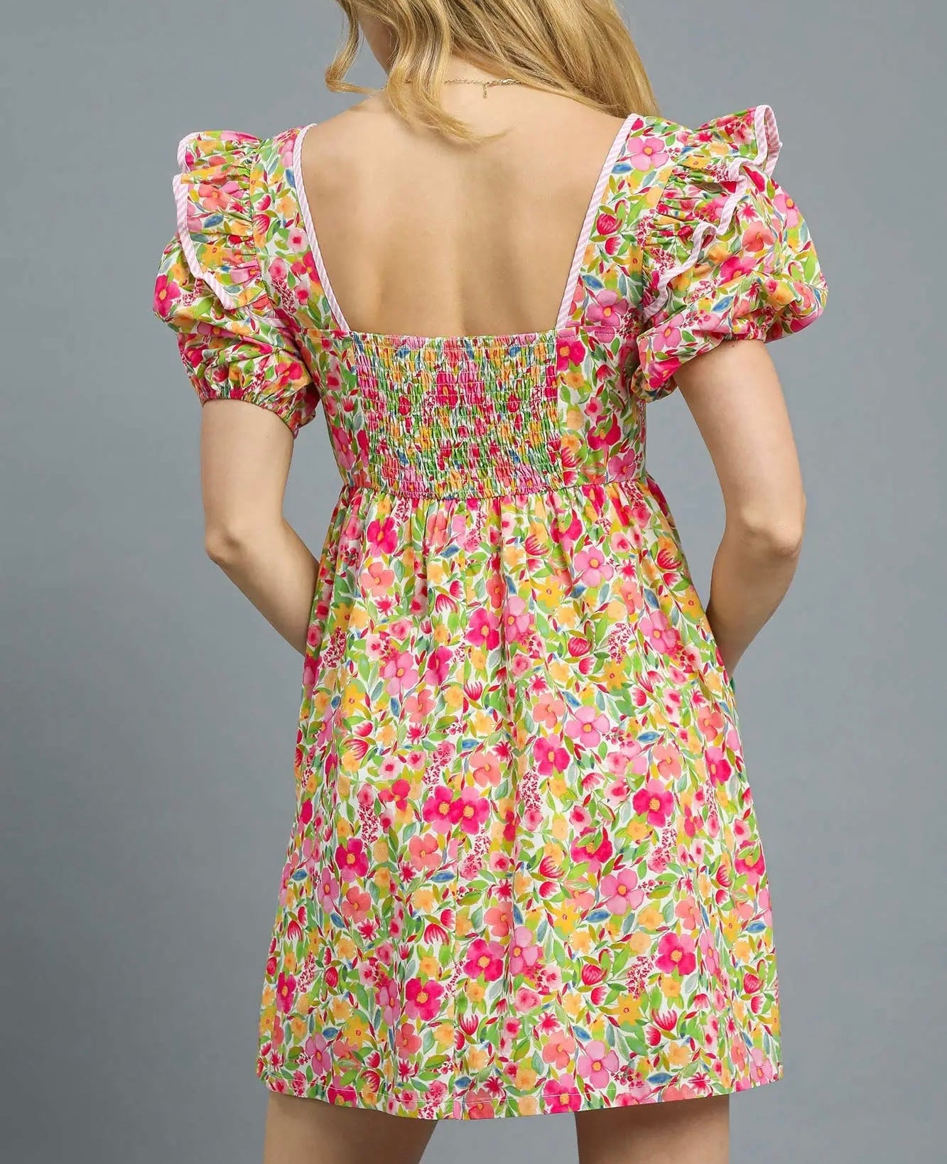 SPRING FORWARD FLORAL MINI DRESS