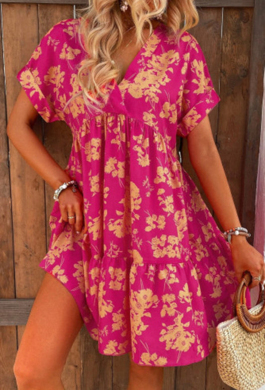 LOVE GROWS HERE FLORAL DRESS