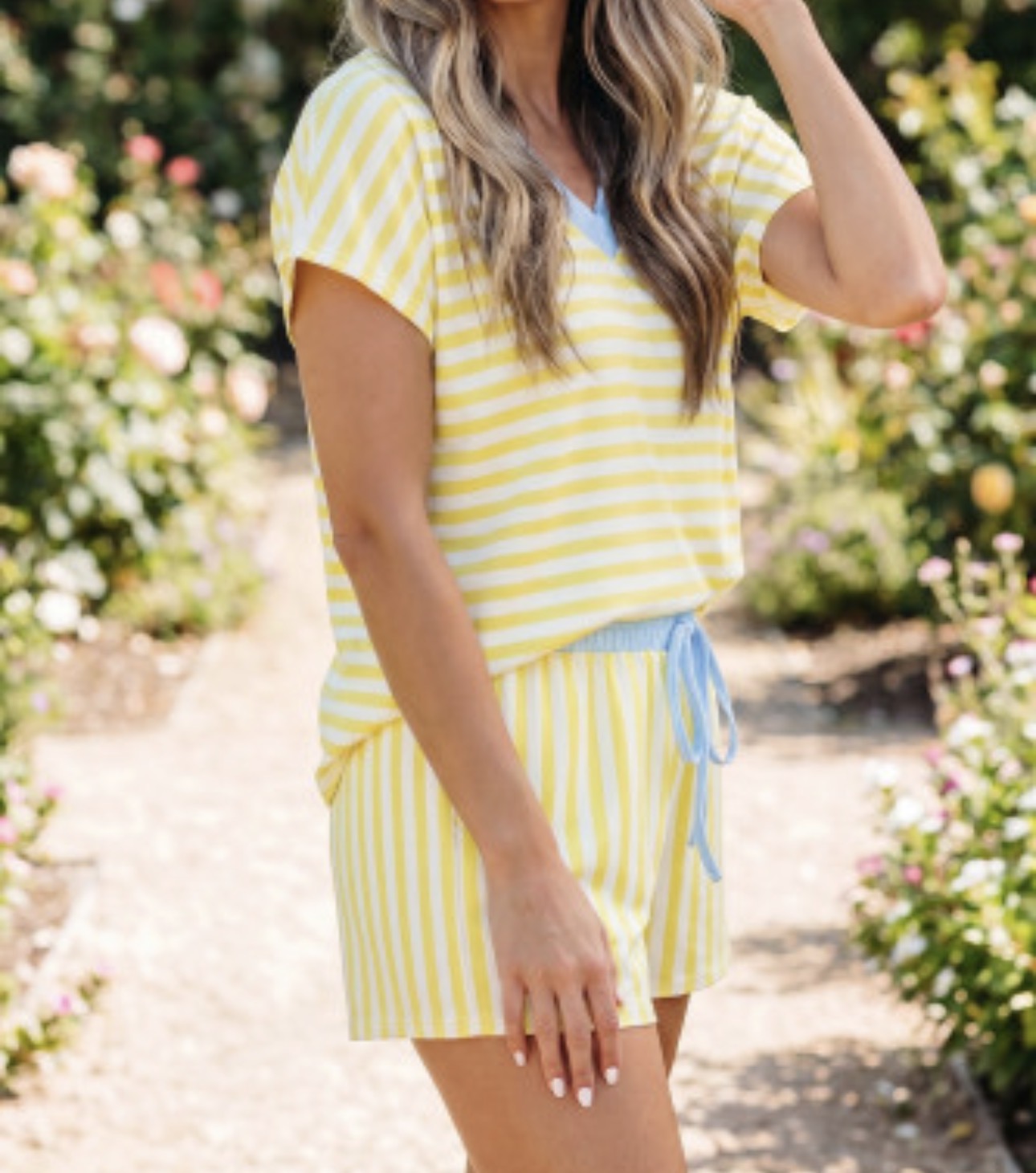 KALLUM STRIPED SHORT SET