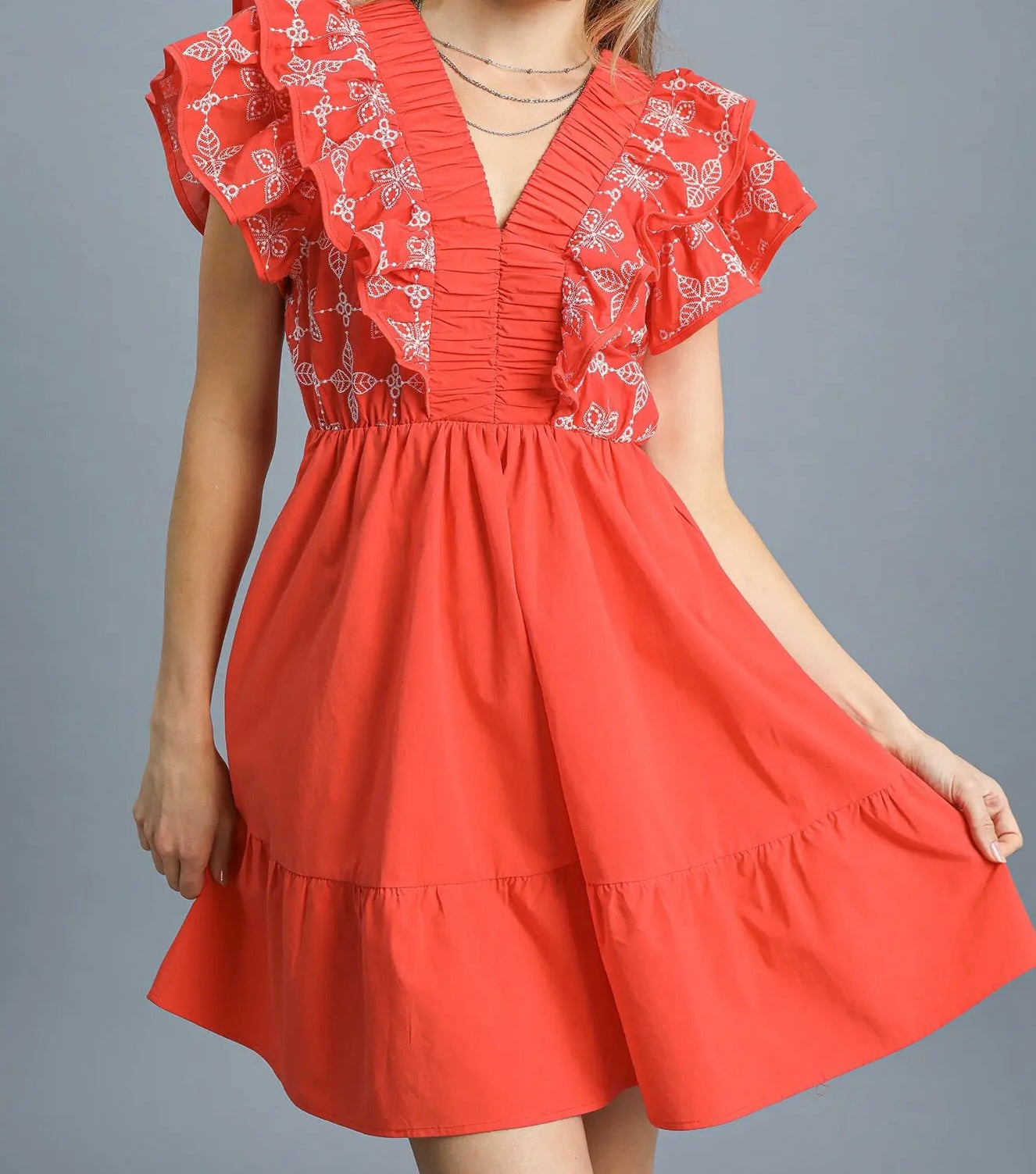 BAYLA EMBROIDERED MINI DRESS