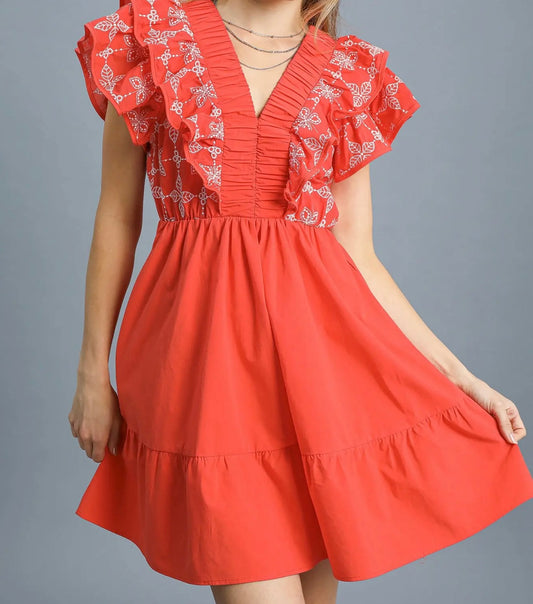 BAYLA EMBROIDERED MINI DRESS