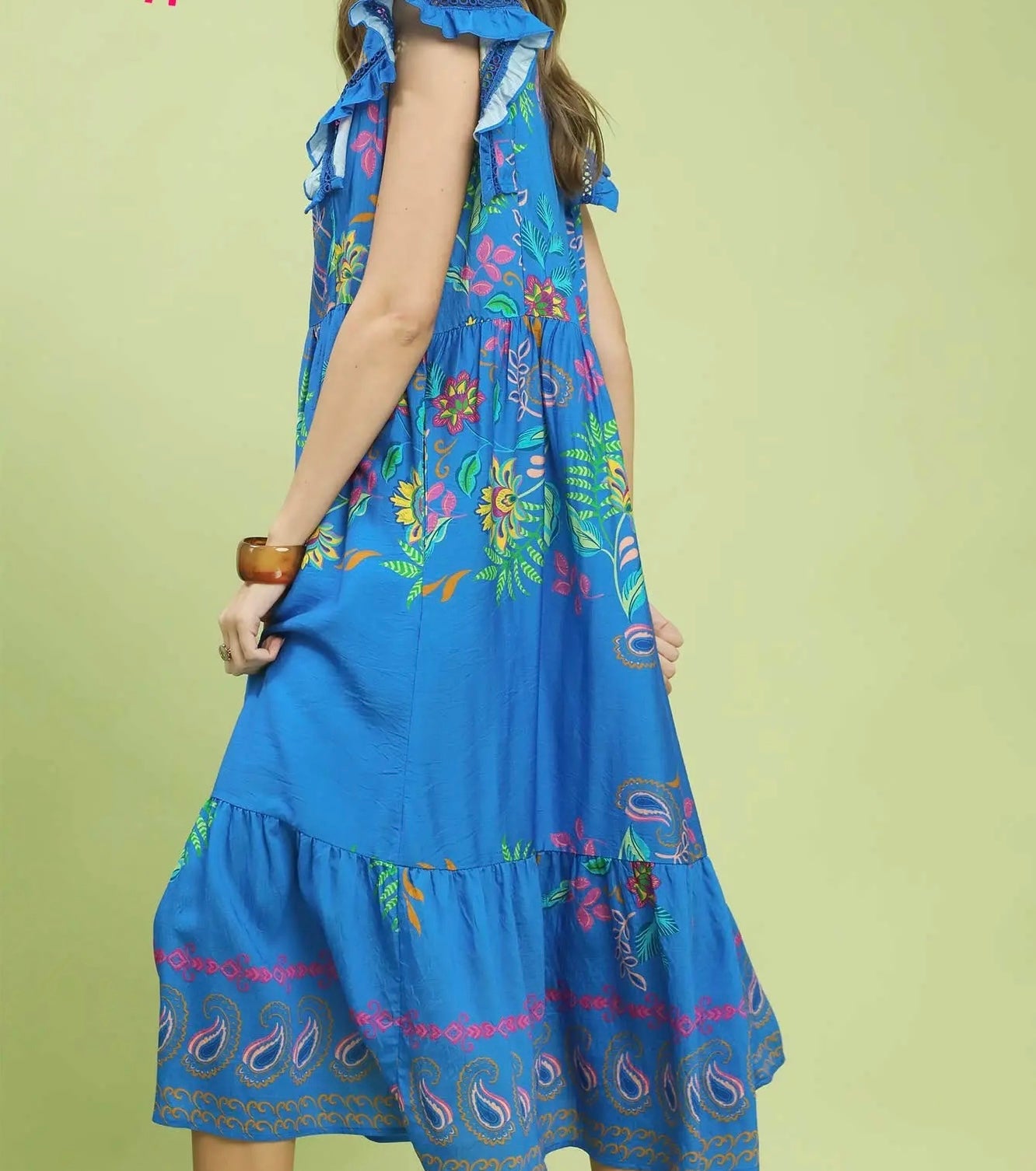BLOOMING FLORAL MIDI DRESS