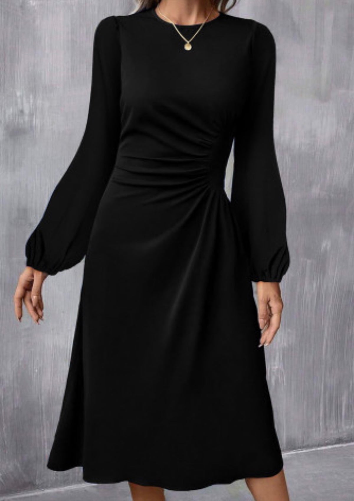 TABETHA BLACK MIDI DRESS