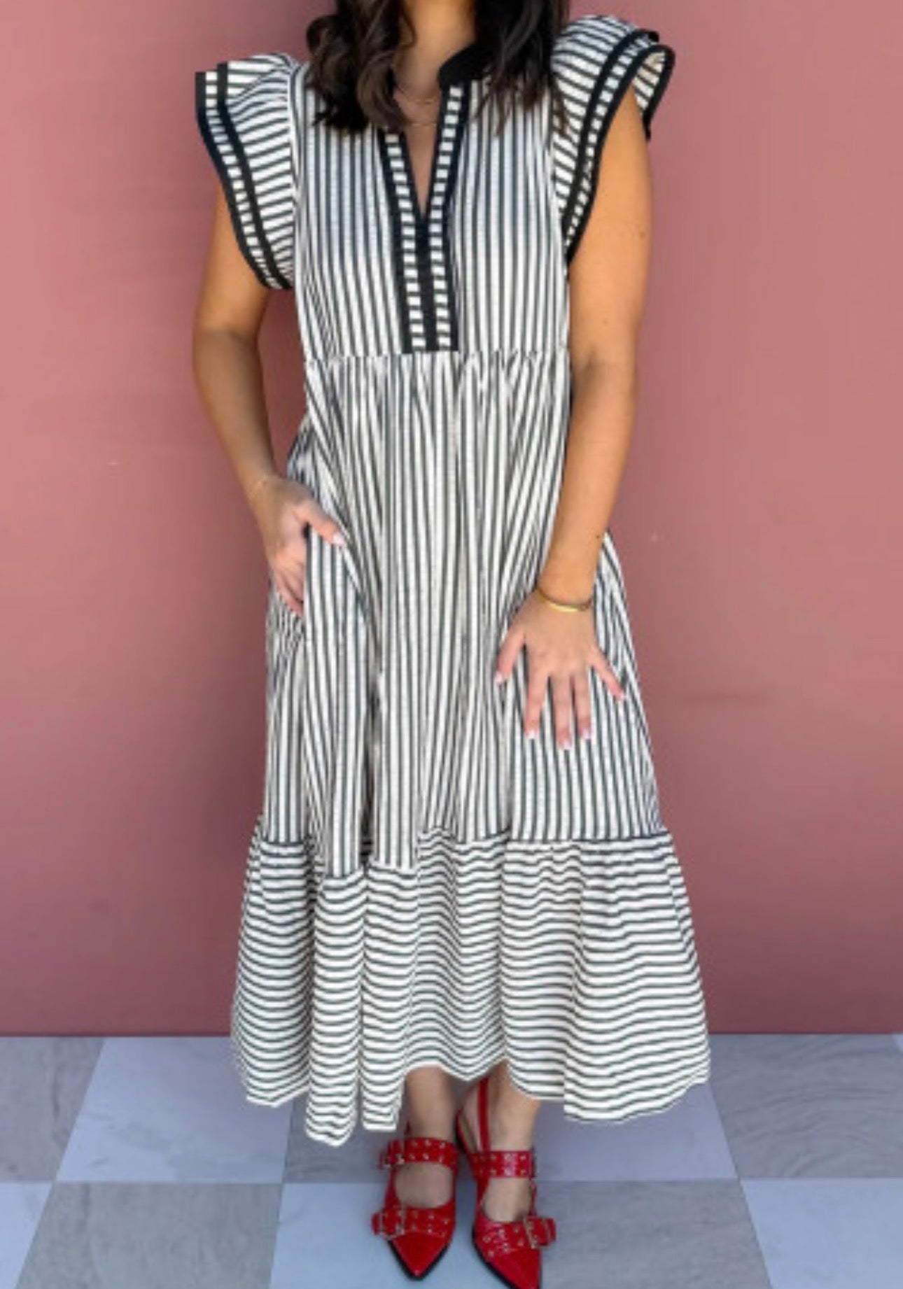 CURVY SIPSEY STRIPED DRESS