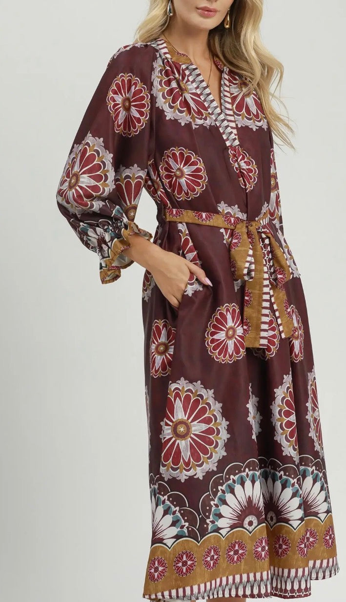 JASMINE PRINT MIDI DRESS