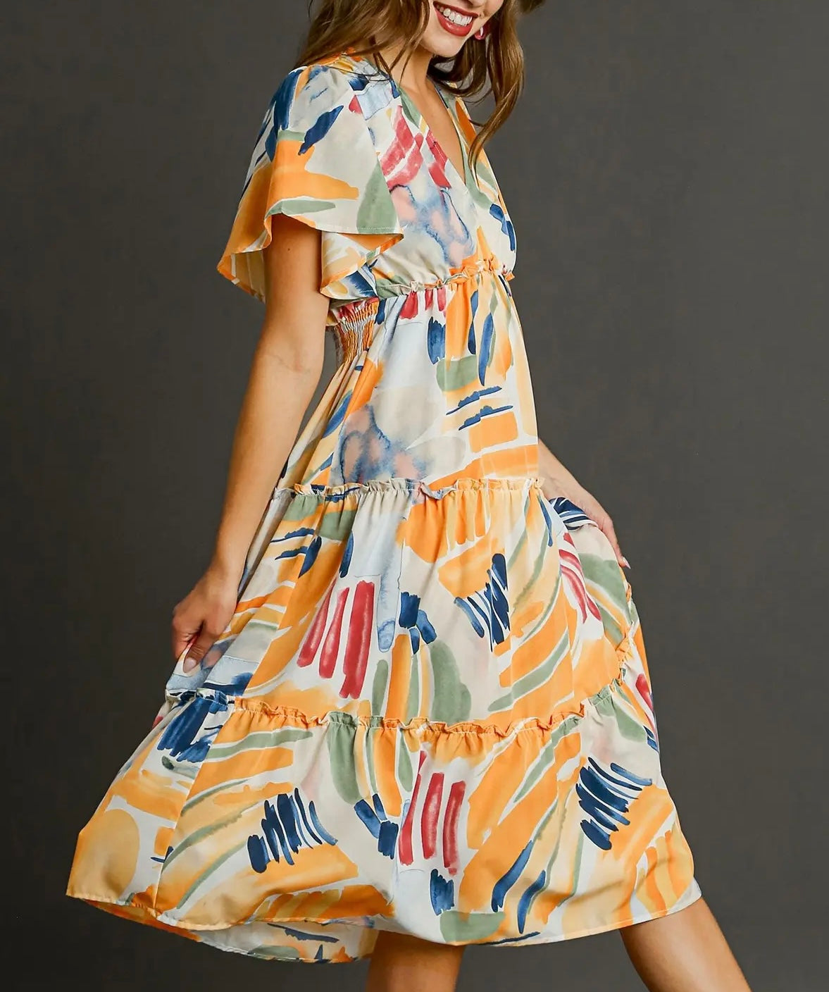 ORANGE YOU GLAD MIDI DRESS