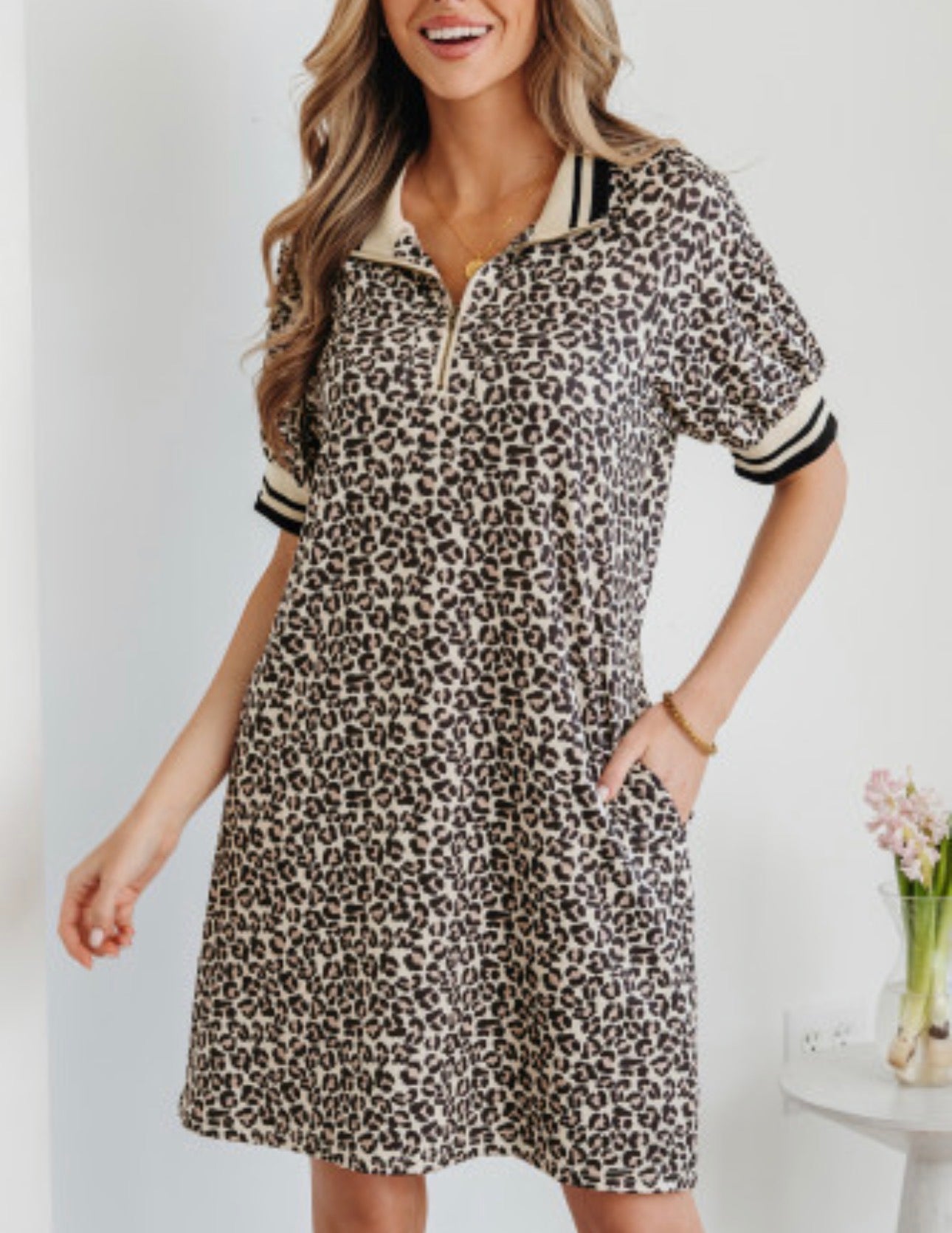 LAYLA LEOPARD MINI DRESS