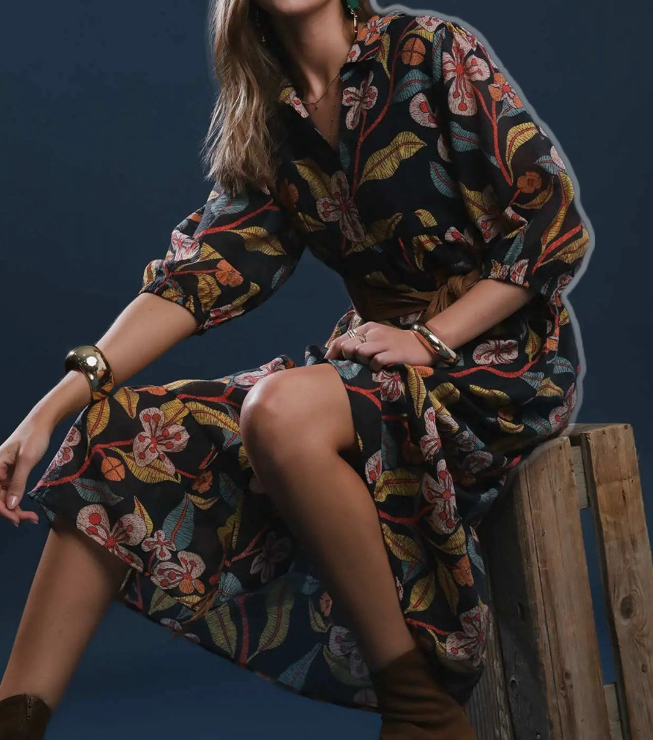 KRISTA FLORAL MIDI DRESS