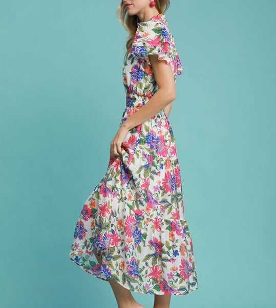 BLOSSOMS OF BELIEF MIDI DRESS
