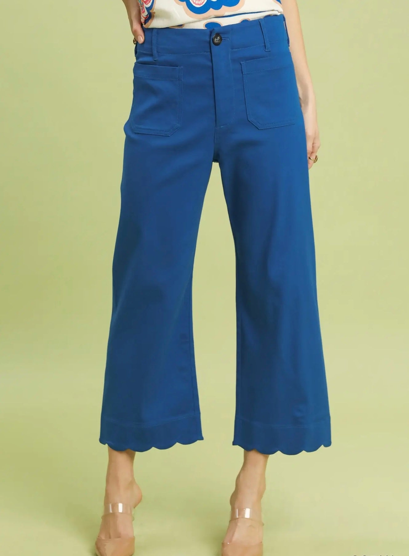 OCEAN SCALLOP HEM PANTS