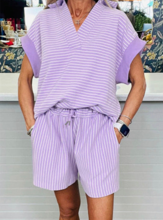 MABEL STRIPED SHORT SET