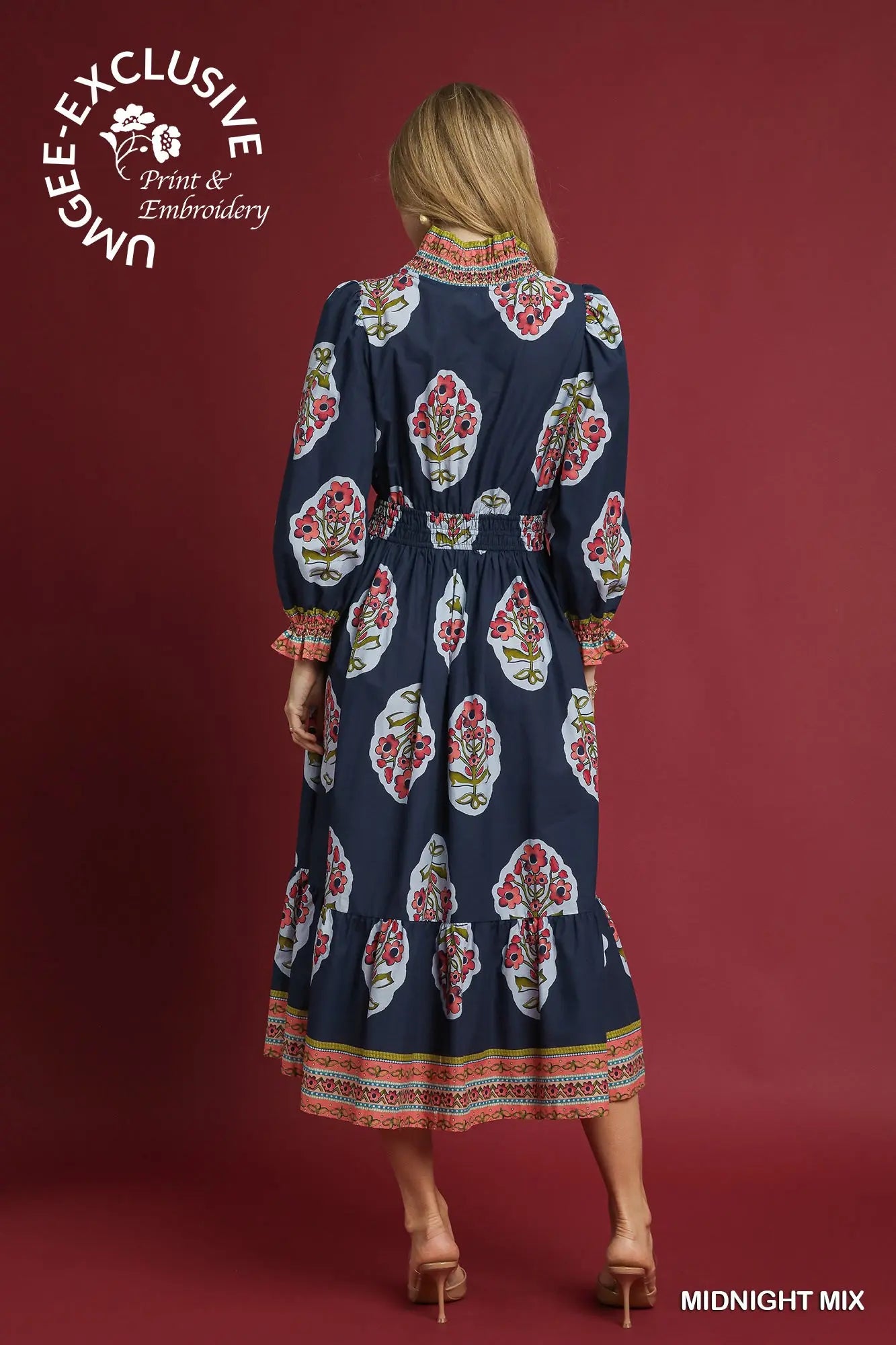 BRYNA FLOWER MIDI DRESS