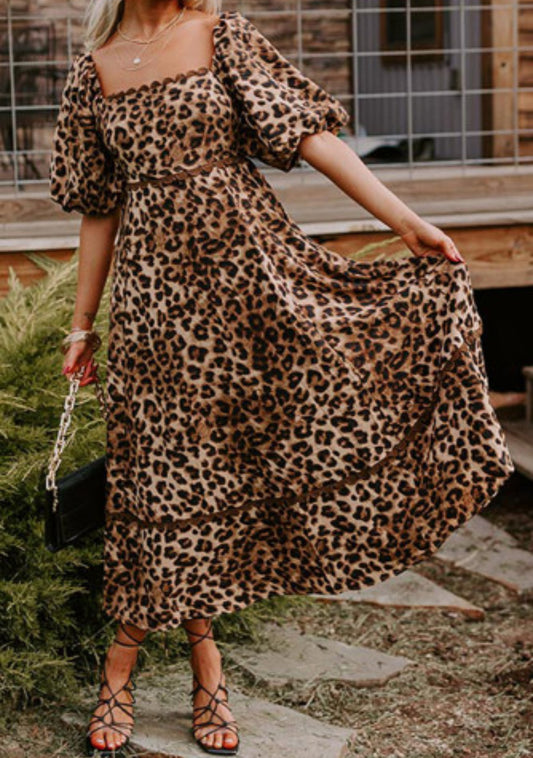 SPOTTED YOU MIDI DRESS
