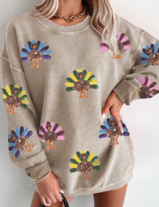 SEQUIN TURKEY SWEATSHIRT
