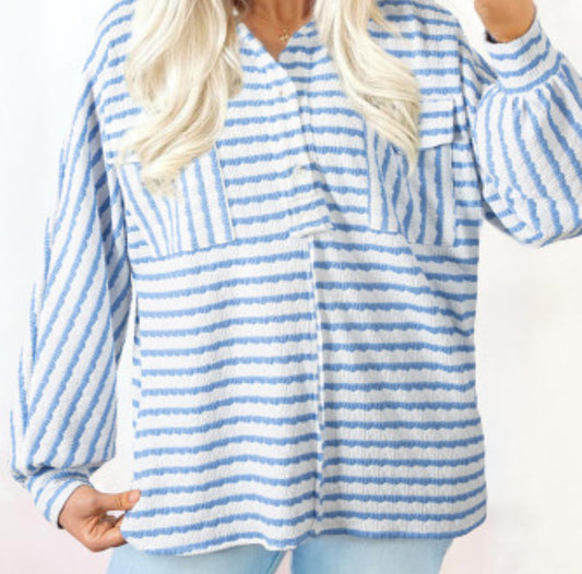 WORKING LATE STRIPE TOP