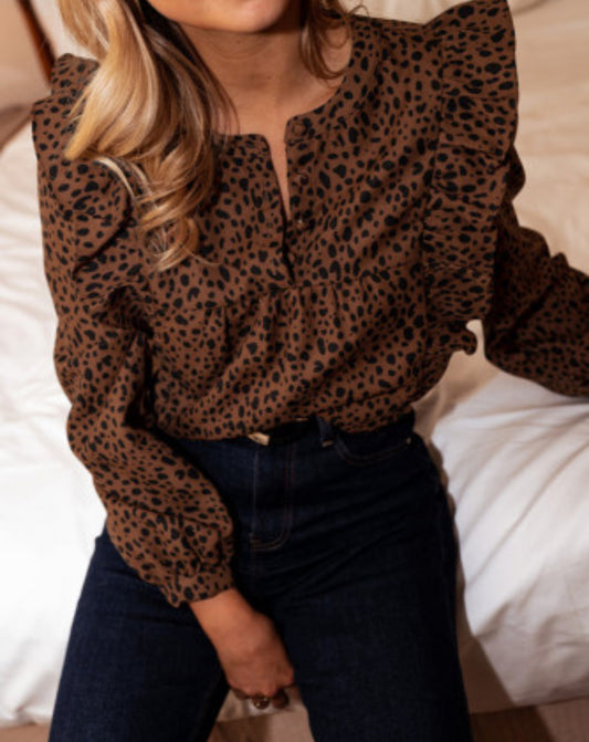 REMEMBER THE MOMENT LEOPARD BLOUSE